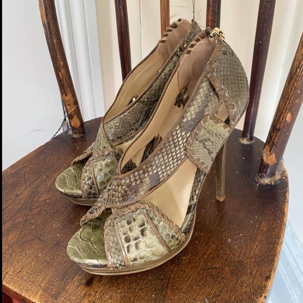 Alexandre Birman Python Peep Toe Pumps Exclusive - image 6